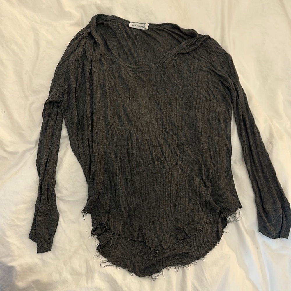 Rag & Bone Basic Tee With Distressed Hem - image 1